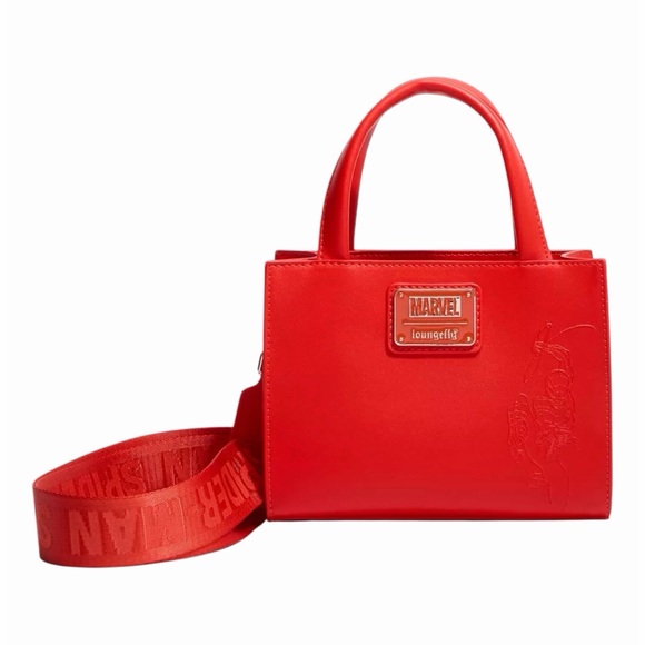 NEW Loungefly Disney Marvel Spider-Man Mask Crossbody Tote Crossbody Bag Purse - Picture 3 of 4